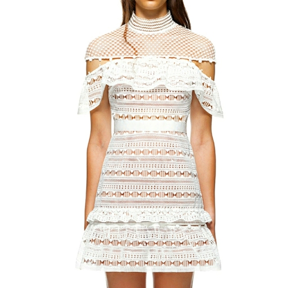 ❌SOLD❌NEW WITH TAGS Yoke Frill Mini Dress White - Picture 2 of 12